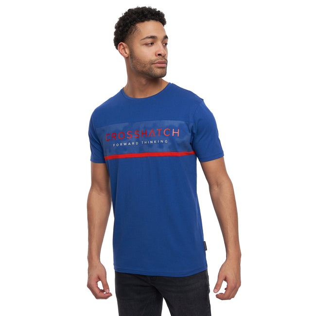 Blue - Front - Crosshatch Mens Combot Camo T-Shirt