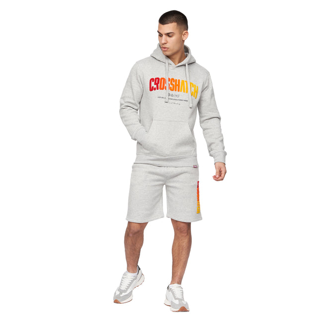 Grey Marl - Close up - Crosshatch Mens Flocked Shorts