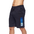 Navy - Side - Crosshatch Mens Flocked Shorts