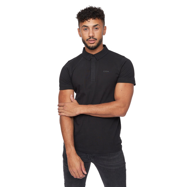 Black - Lifestyle - Crosshatch Mens Sullivan Polo Shirt