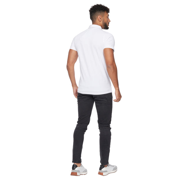 White - Back - Crosshatch Mens Sullivan Polo Shirt