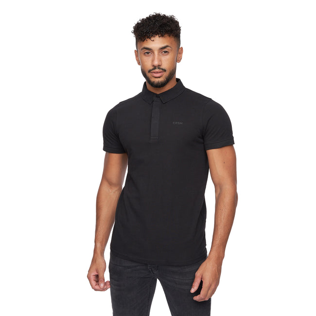 Black - Front - Crosshatch Mens Sullivan Polo Shirt