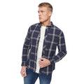 Navy - Side - Bewley & Ritch Mens Buford Checked Shirt