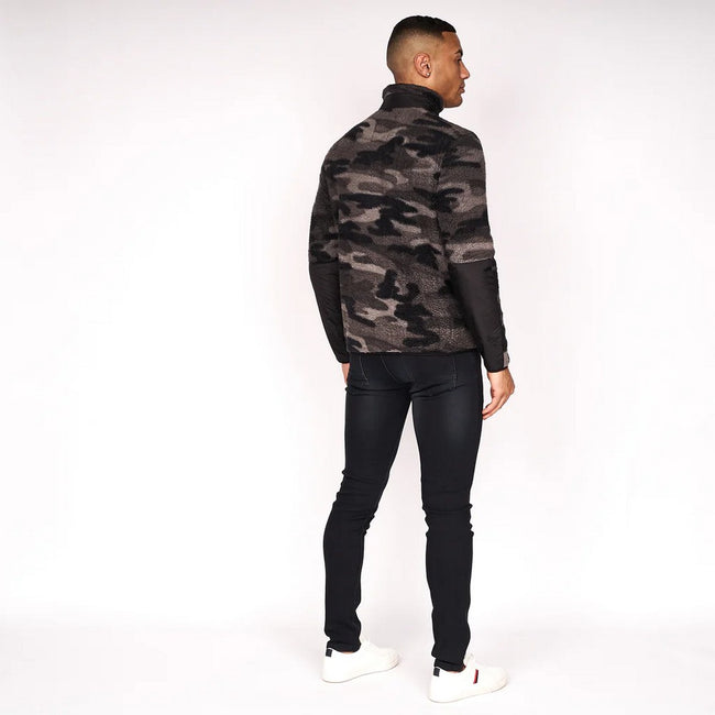 Black - Back - Crosshatch Mens Cramtowns Fleece Jacket