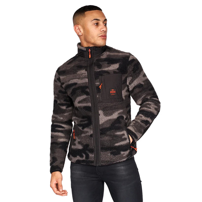 Black - Front - Crosshatch Mens Cramtowns Fleece Jacket
