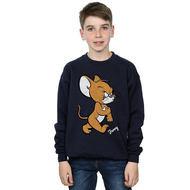 Navy Blue - Back - Tom and Jerry Boys Angry Mouse Cotton Sweatshirt