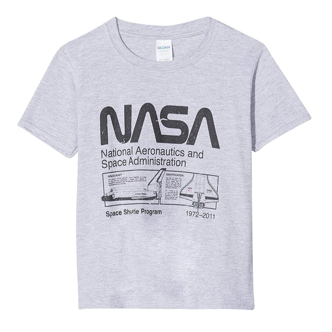 Sports Grey - Front - NASA Mens Space Shuttle T-Shirt