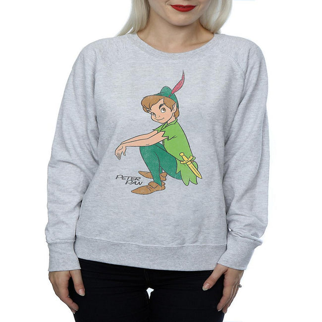 Gray - Back - Peter Pan Womens-Ladies Classic Heather Sweatshirt