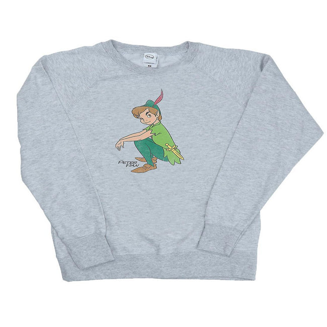 Gray - Front - Peter Pan Womens-Ladies Classic Heather Sweatshirt