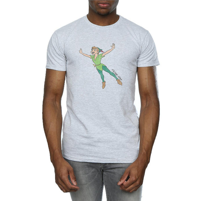 Gray - Front - Peter Pan Mens Classic Flying Heather T-Shirt
