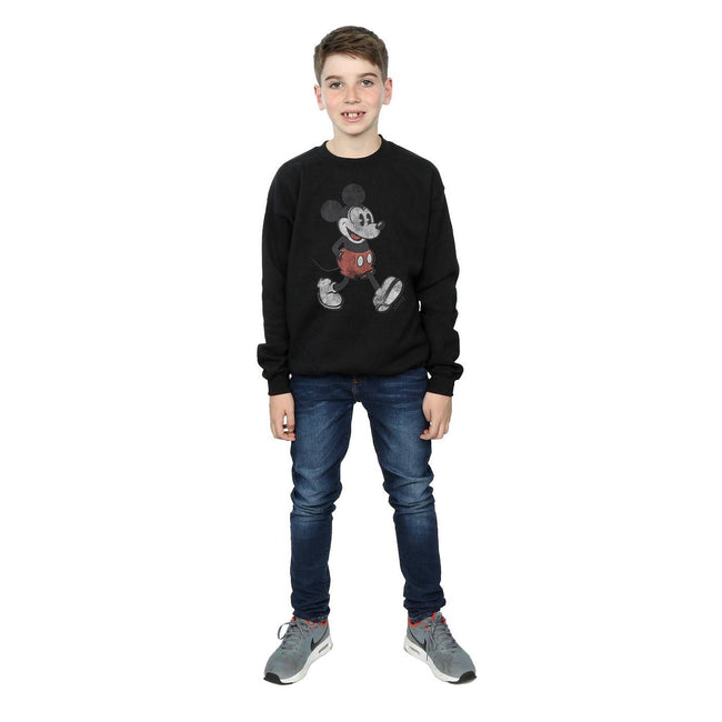Black - Lifestyle - Disney Boys Walking Mickey Mouse Cotton Sweatshirt
