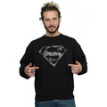 Black - Back - Superman Mens Marble Cotton Logo Sweatshirt