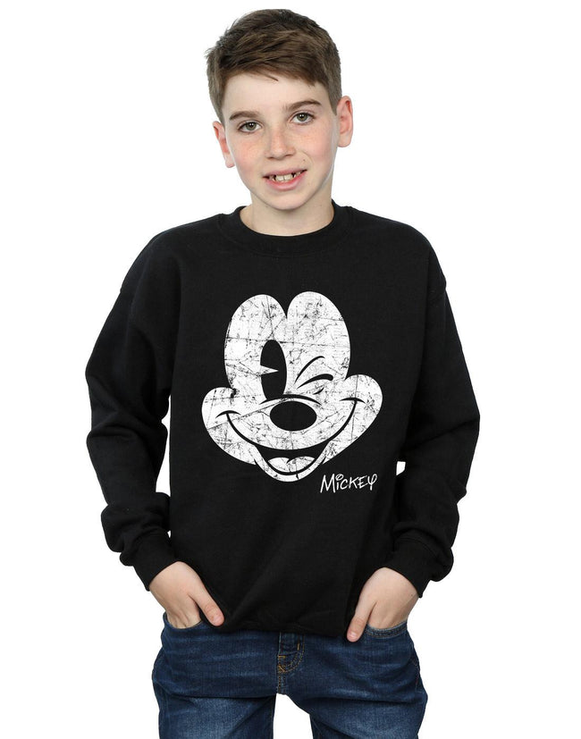 Black - Lifestyle - Disney Boys Mickey Mouse Face Cotton Sweatshirt