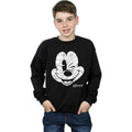 Black - Front - Disney Boys Mickey Mouse Face Cotton Sweatshirt