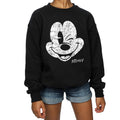 Black - Side - Disney Girls Mickey Mouse Face Cotton Sweatshirt