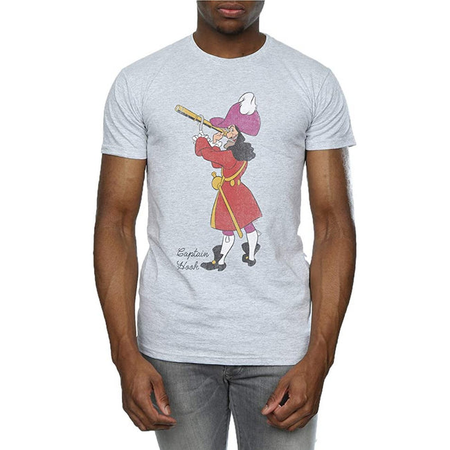 Gray - Front - Peter Pan Mens Classic Captain Hook Heather T-Shirt