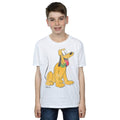 White - Front - Disney Boys Classic Pluto Cotton T-Shirt