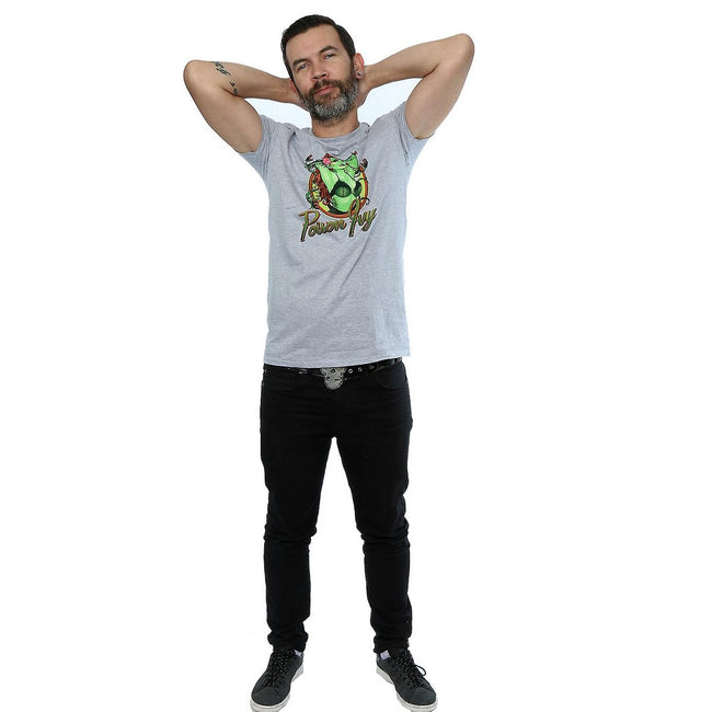 Heather Grey - Side - DC Bombshells Mens Poison Ivy Button Heather T-Shirt
