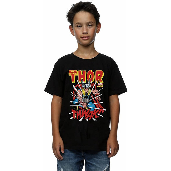 Black - Back - Thor Boys Thwak Cotton T-Shirt