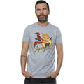 Heather Grey - Back - DC Bombshells Mens Supergirl Button Heather T-Shirt