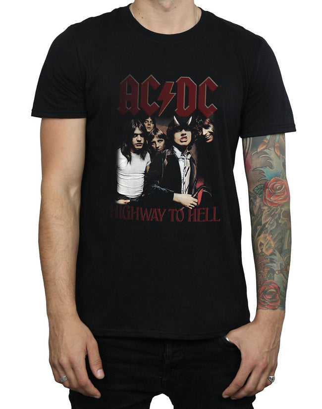 Black - Pack Shot - AC-DC Mens Highway To Hell Cotton T-Shirt
