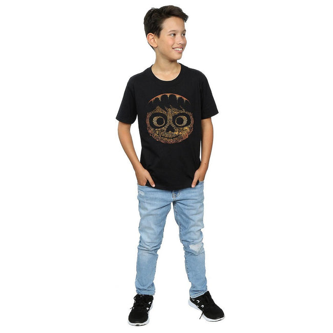 Black - Side - Coco Boys Miguel Face Cotton T-Shirt