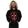 Black - Back - Deadpool Mens Splat Face Cotton Hoodie