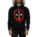 Black - Side - Deadpool Mens Splat Face Cotton Hoodie