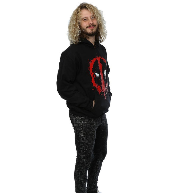 Black - Lifestyle - Deadpool Mens Splat Face Cotton Hoodie