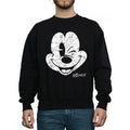 Black - Side - Disney Mens Mickey Mouse Face Sweatshirt