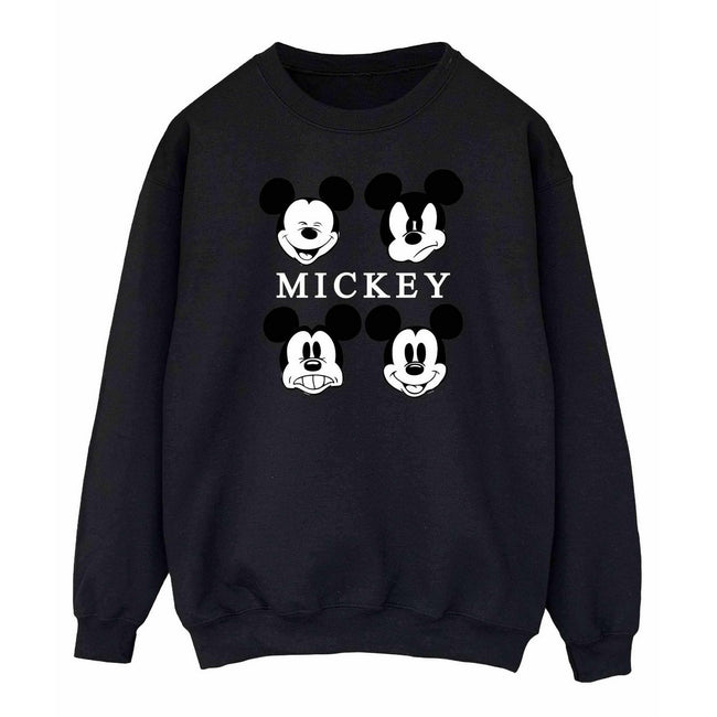 Black - Front - Disney Womens-Ladies Mickey Mouse Head Sweatshirt