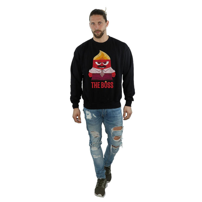 Black - Side - Inside Out Mens The Boss Anger Sweatshirt