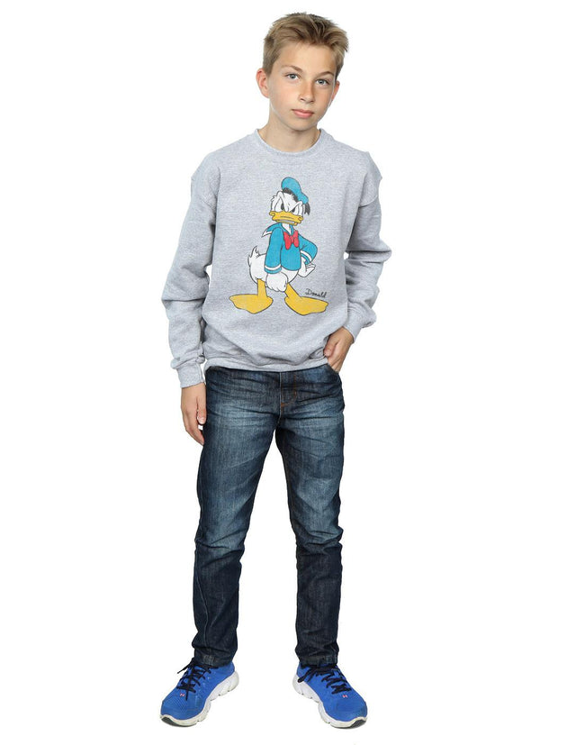 Sports Grey - Close up - Disney Boys Angry Donald Duck Sweatshirt