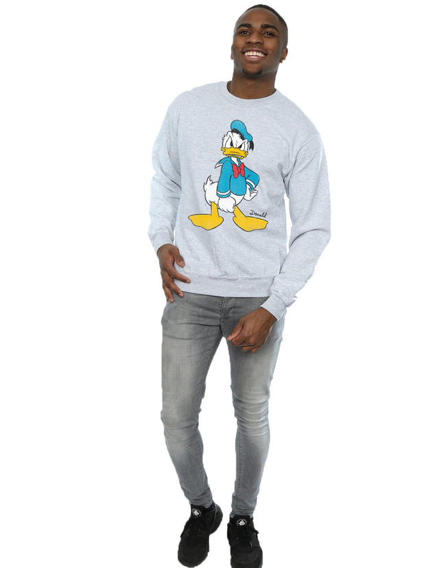 Sports Grey - Close up - Disney Mens Angry Donald Duck Sweatshirt