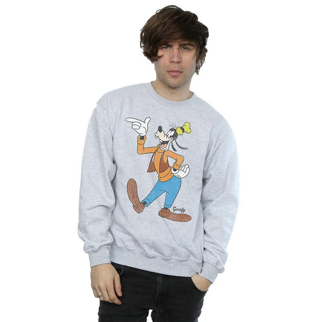 Sports Grey - Back - Disney Mens Classic Goofy Sweatshirt