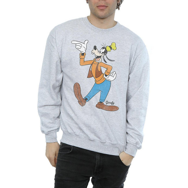Sports Grey - Front - Disney Mens Classic Goofy Sweatshirt