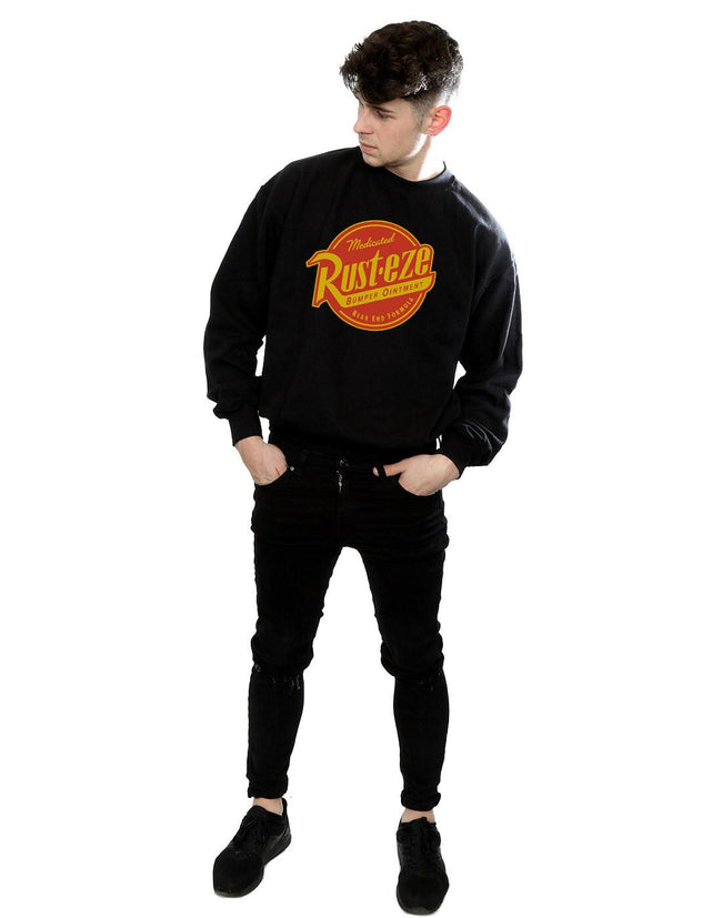 Black - Close up - Cars Mens Rust-Eze Logo Sweatshirt