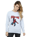 Sports Grey - Back - Spider-Man Womens-Ladies Leap Sweatshirt