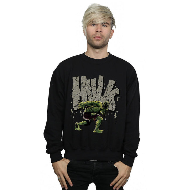Black - Back - Hulk Mens Rock Cotton Sweatshirt