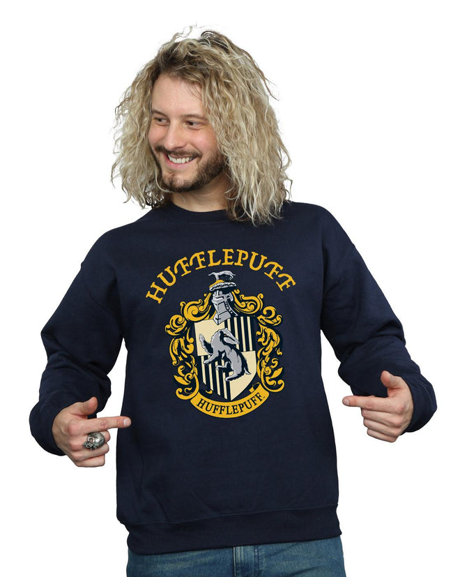 Navy Blue - Back - Harry Potter Mens Hufflepuff Cotton Sweatshirt