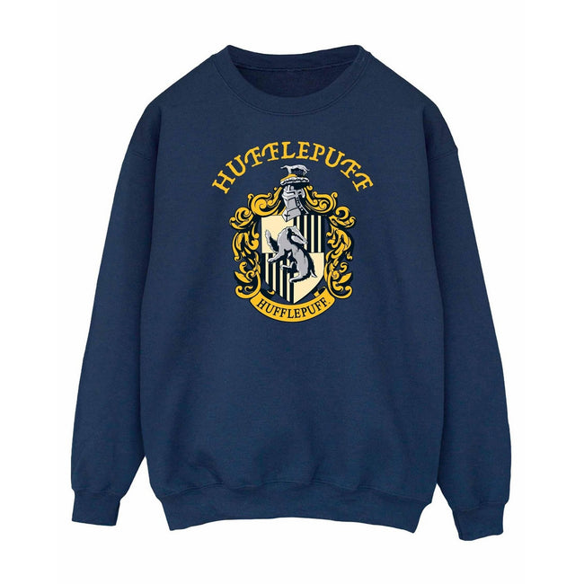 Navy Blue - Front - Harry Potter Mens Hufflepuff Cotton Sweatshirt