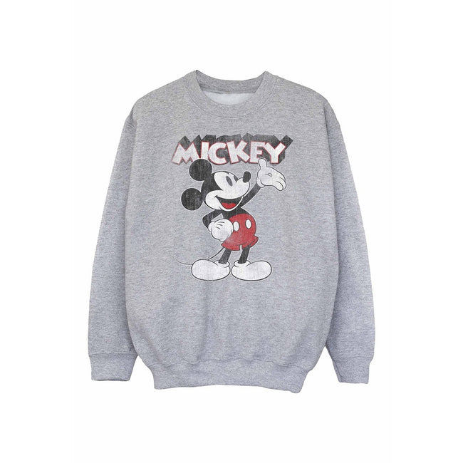 Sports Grey - Front - Disney Girls Presents Mickey Mouse Sweatshirt