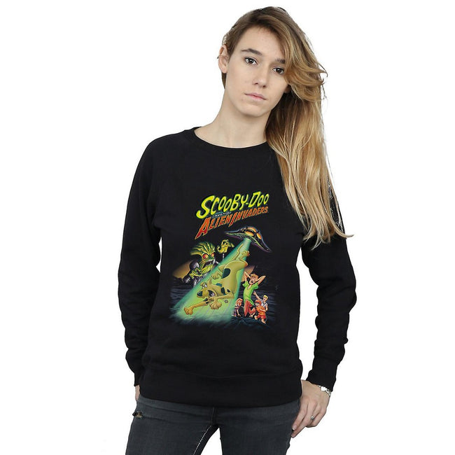 Black - Back - Scooby Doo Womens-Ladies The Alien Invaders Sweatshirt