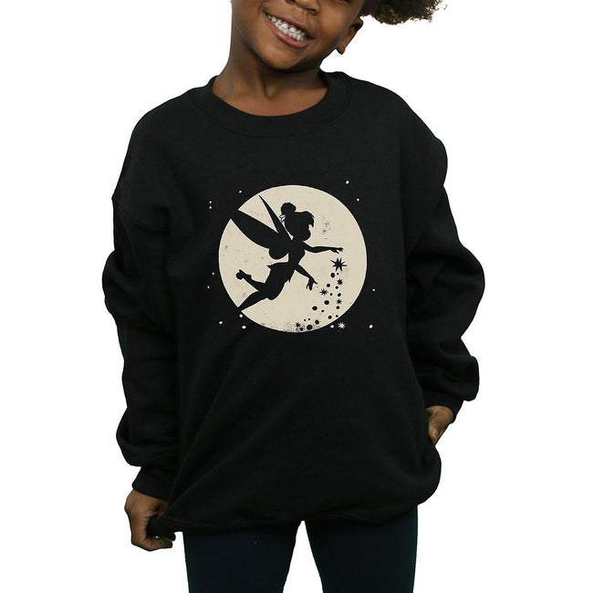 Black - Back - Tinkerbell Girls Moon Cropped Sweatshirt