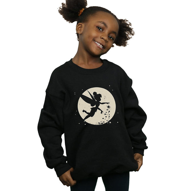 Black - Side - Tinkerbell Girls Moon Cropped Sweatshirt
