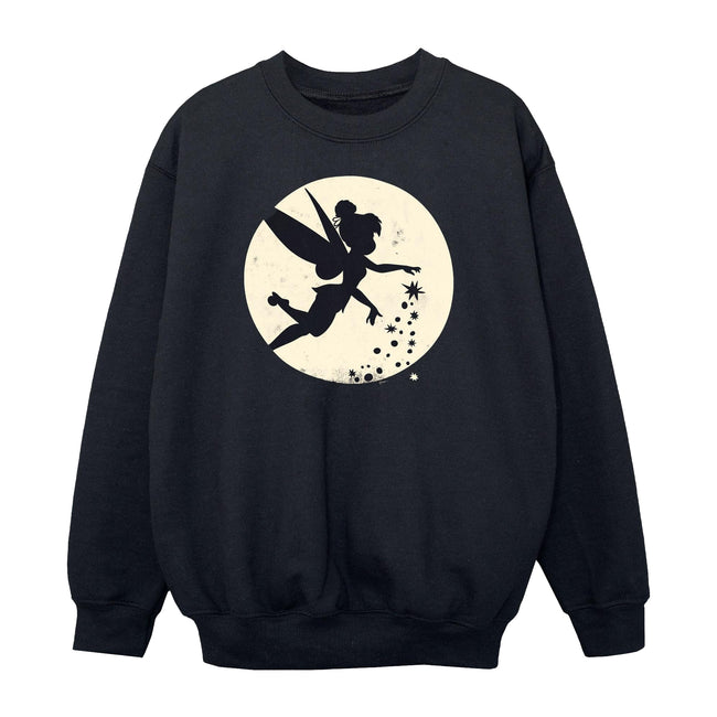 Black - Front - Tinkerbell Girls Moon Cropped Sweatshirt