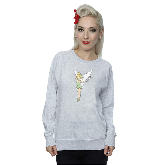 Heather Grey - Side - Tinkerbell Womens-Ladies Classic Sweatshirt