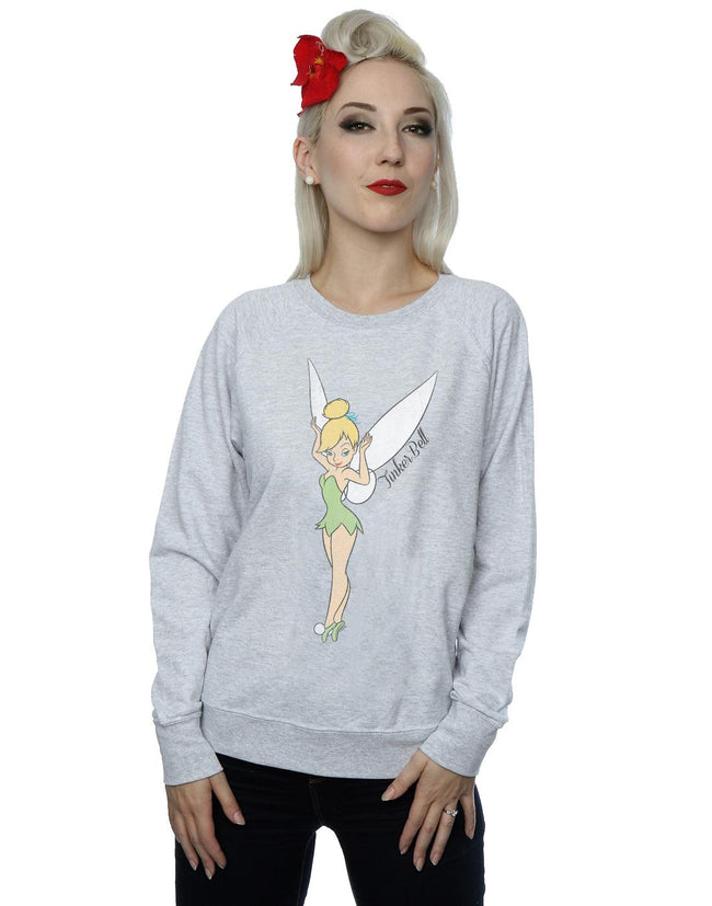 Heather Grey - Pack Shot - Tinkerbell Womens-Ladies Classic Sweatshirt