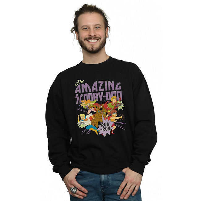 Black - Back - Scooby Doo Mens The Amazing Scooby Sweatshirt