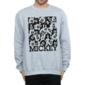 Sports Grey - Back - Disney Mens Mickey Mouse Grid Sweatshirt